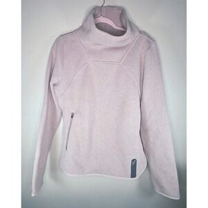 Indygena Fleece Jacket Women Medium Pink Wrap Snap Side Cozy Pullover